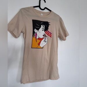 Nagel video header cleaner Graphic Beige T-Shirt